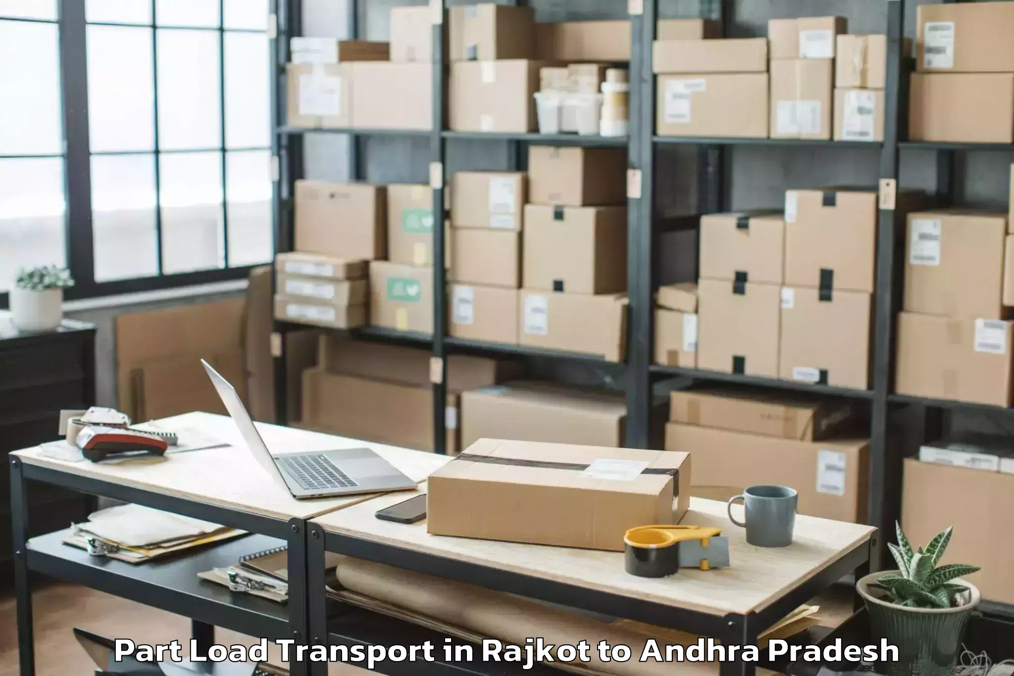 Hassle-Free Rajkot to Piduguralla Part Load Transport